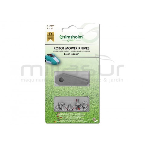 Conjunto de lâminas e parafusos adaptável ao robot corta-relvas bosch (9 peças) Conjunto de lâminas e parafusos adaptável ao robot corta-relvas bosch (9 peças)