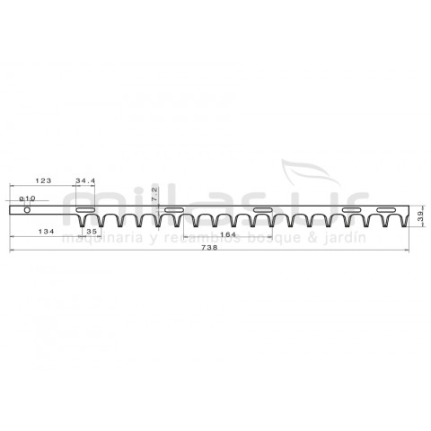 Pente aparador de cerca viva exterior 738mm adaptável a kaaz tm275 ...