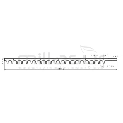 PENTE APARADOR DE SEBES 819 MM TANAKA THT240-230