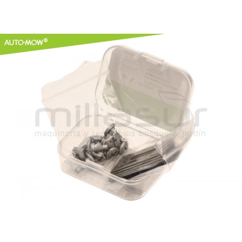 Conjunto 9 lâminas alta resistência c / parafusos robot cortac. husqvarna