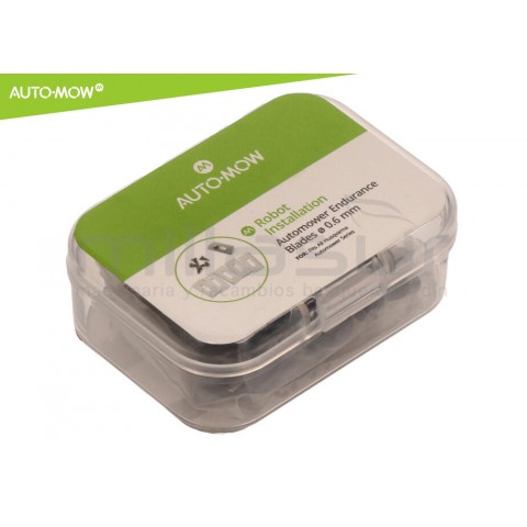 Conjunto 9 lâminas alta resistência c / parafusos robot cortac. husqvarna