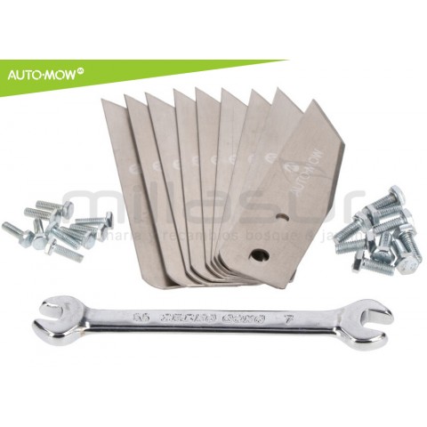 Conjunto 9 lâminas robot cortac. al-ko robolinho 110, 1100, 3100, 4100 Conjunto 9 lâminas robot cortac. al-ko robolinho 110, 1100, 3100, 4100