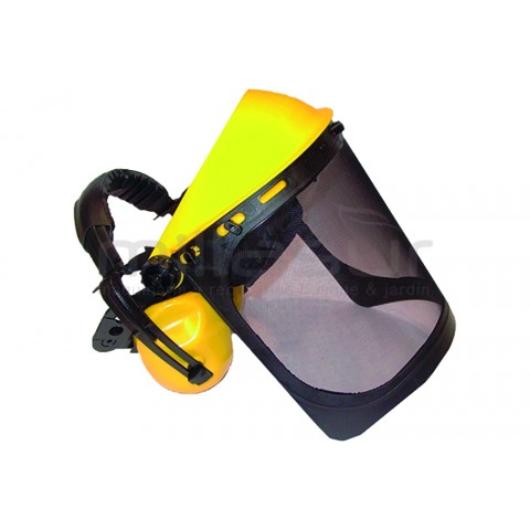 Pantalla profesional malla metálica con auriculares