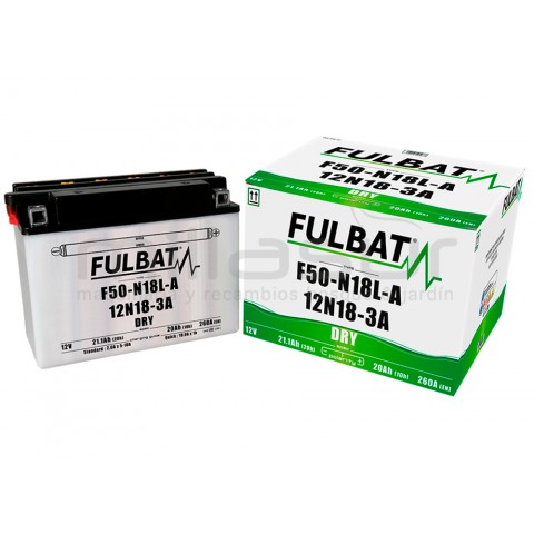 Bateria f50-n18l-a / 12n18-3A ácido 21.1 ah (205 x 90 x 162) +der