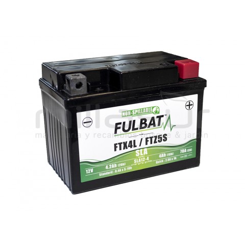 Bateria da motocicleta ftx4l-bs 12V sla 4.2 ah (113 x 70 x 85 ) +der. Bateria da motocicleta ftx4l-bs 12V sla 4.2 ah (113 x 70 x 85 ) +der.