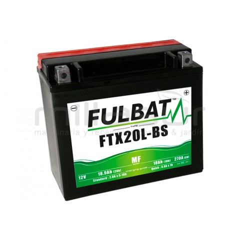 Bateria moto ftx20l-bs 12V livre manutenção 18.9 ah (175 x 87 x 155) + der.