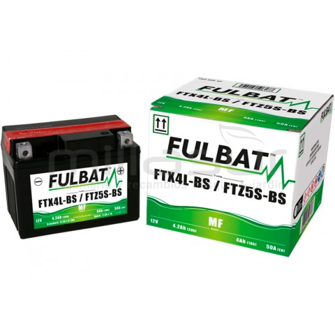 Bateria moto ftx4l-bs 12V livre manutenção 4.2 ah (113 x 70 x 85) + der.