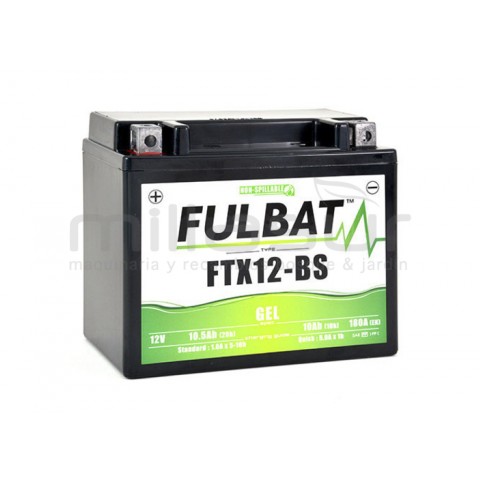 Bateria moto ftx12-bs 12V livre de manutenção 10.5 ah (150 x 87 x 130) - der. Bateria moto ftx12-bs 12V livre de manutenção 10.5 ah (150 x 87 x 130) - der.