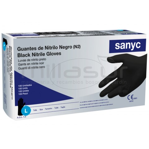 Caixa de 100 luvas oficina nitrilo preto-Tamanho l