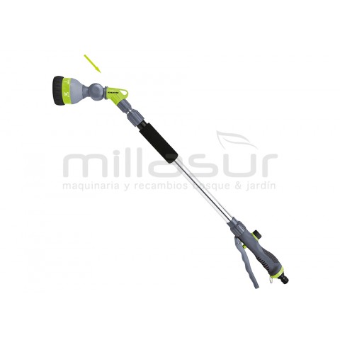 Lança telescópica e pistola com cabeça ajustável para irrigação