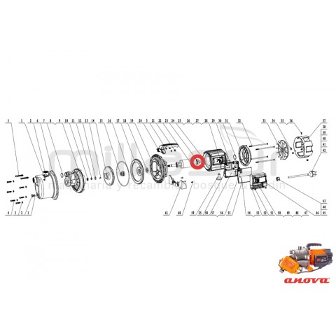 Rolamento do eixo do rotor 6202-2Z be1200p (23), be1300p (28)
