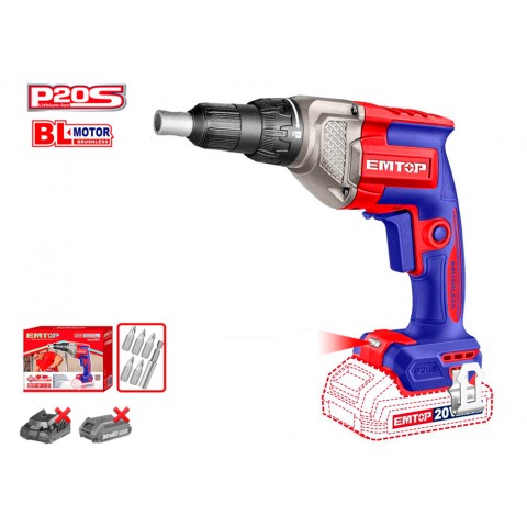 ATORNILLADOR INALÁMBRICO BRUSHLESS PARA PANELES DE YESO P20S EMTOP (NO INCLUYE BATERÍA NI CARGADOR)