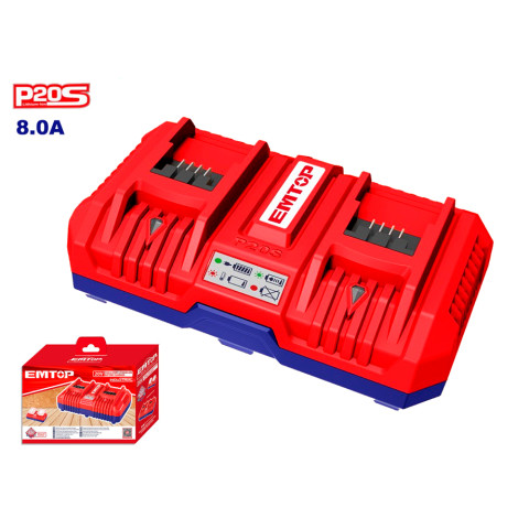 CARGADOR INTELIGENTE SUPER RÁPIDO DOBLE 8.0A 20V EMTOP