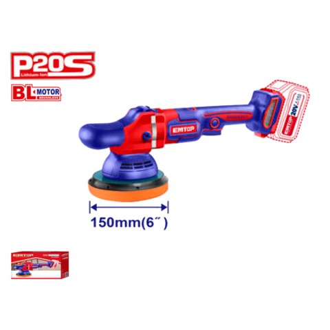 PULIDORA 150MM BATERIA 20V EMTOP P20S (BATERIA Y CARGADOR NO INCLUIDOS)