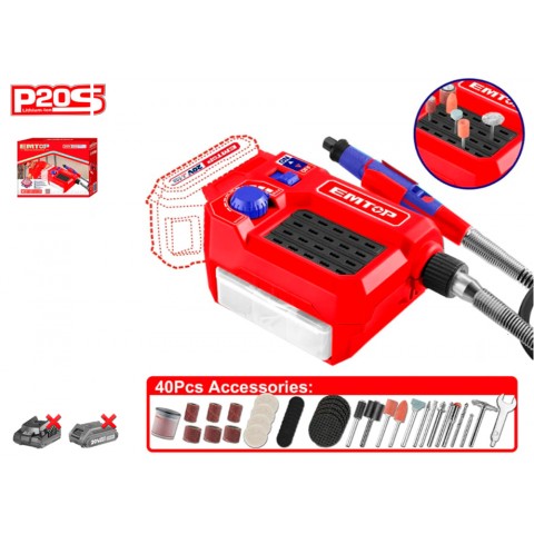 MINIHERRAMIENTA RECTIFICADOR MATRICES P20S (INCLUYE 40 ACC, SIN BATERIA NI CARGADOR) MINIHERRAMIENTA RECTIFICADOR MATRICES P20S (INCLUYE 40 ACC, SIN BATERIA NI CARGADOR)