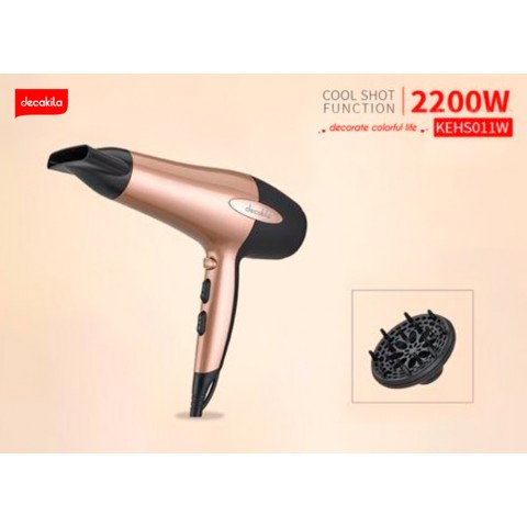 Secador de cabelo decakila-2200w-ionico e com difusor - 2 vel 3 temperaturas