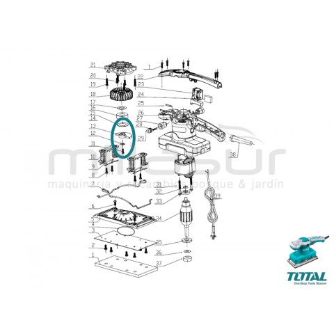 Volante excêntrico e parafuso lixadeira tf1301826