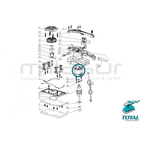 Estator lixadeira tf1301826 Estator lixadeira tf1301826