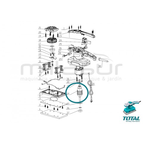 Enrolamento do motor lixadeira tf1301826