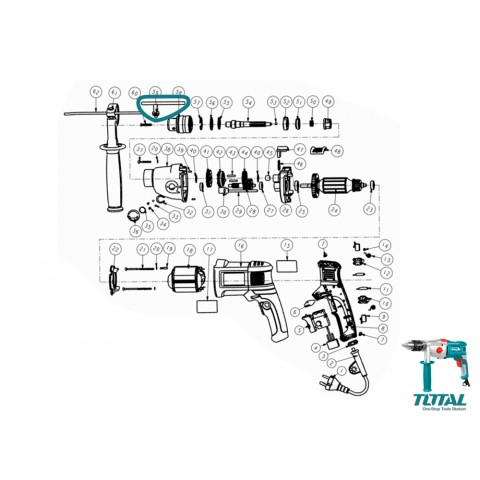 Chave aperte brocas paratadro de martelo 1050 T TOTAL tg111165 Chave aperte brocas paratadro de martelo 1050 T TOTAL tg111165