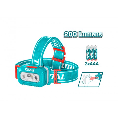 Lanterna frontal led com suporte de cabeça 200LM TOTAL (inclui 3 pilhas aaa) Lanterna frontal led com suporte de cabeça 200LM TOTAL (inclui 3 pilhas aaa)
