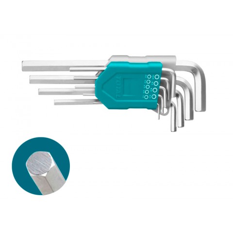 Conjunto de chaves allen hexagonais cr-v - 9 pcs (1.5 - 10mm) Conjunto de chaves allen hexagonais cr-v - 9 pcs (1.5 - 10mm)