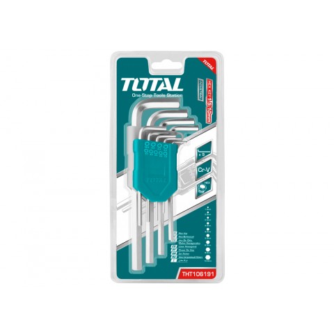 Conjunto de chaves allen hexagonais cr-v - 9 pcs (1.5 - 10mm) Conjunto de chaves allen hexagonais cr-v - 9 pcs (1.5 - 10mm)