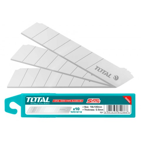 Blister 10 lâminas cortador 18x100mm TOTAL Blister 10 lâminas cortador 18x100mm TOTAL