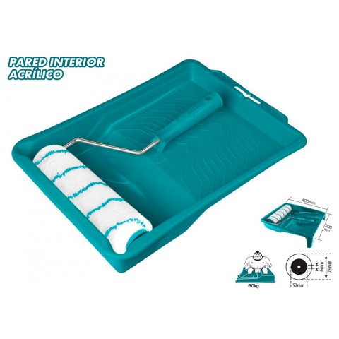 Conjunto pintor 3-em-1 TOTAL (rolo 230mm + bandeja pintura 10 Conjunto pintor 3-em-1 TOTAL (rolo 230mm + bandeja pintura 10