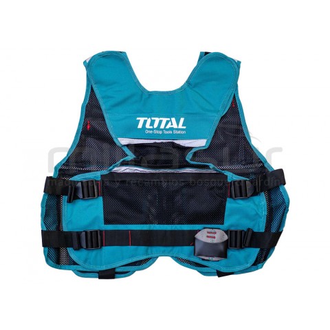 Colete porta-ferramentas 11 bolsos e suporte martelo-ajustável-TOTAL